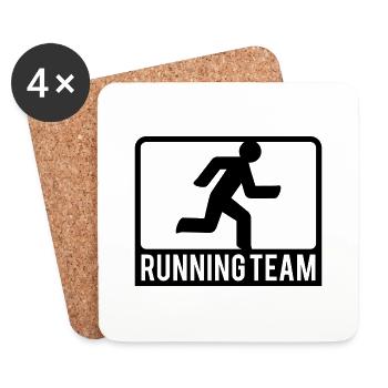 Running Team Sport Logo - Coasters (set of 4) - white - Front