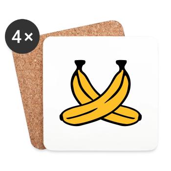 Banane - Untersetzer (4er-Set) - Weiß - Vorne