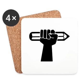 Charlie Fist_V1 - Coasters (set of 4) - white - Front