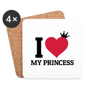 I love my Princess - Coasters (set of 4) - white - Front