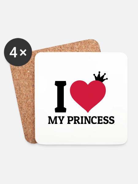 I love my Princess - Untersetzer (4er-Set) - Weiß