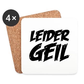 leider_geil - Untersetzer (4er-Set) - Weiß - Vorne