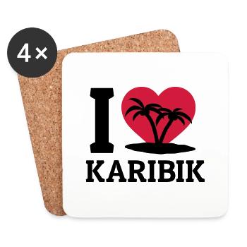 I love Karibik - Untersetzer (4er-Set) - Weiß - Vorne