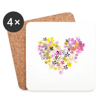 heart - Coasters (set of 4) - white - Front