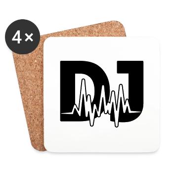 dj - Coasters (set of 4) - white - Front