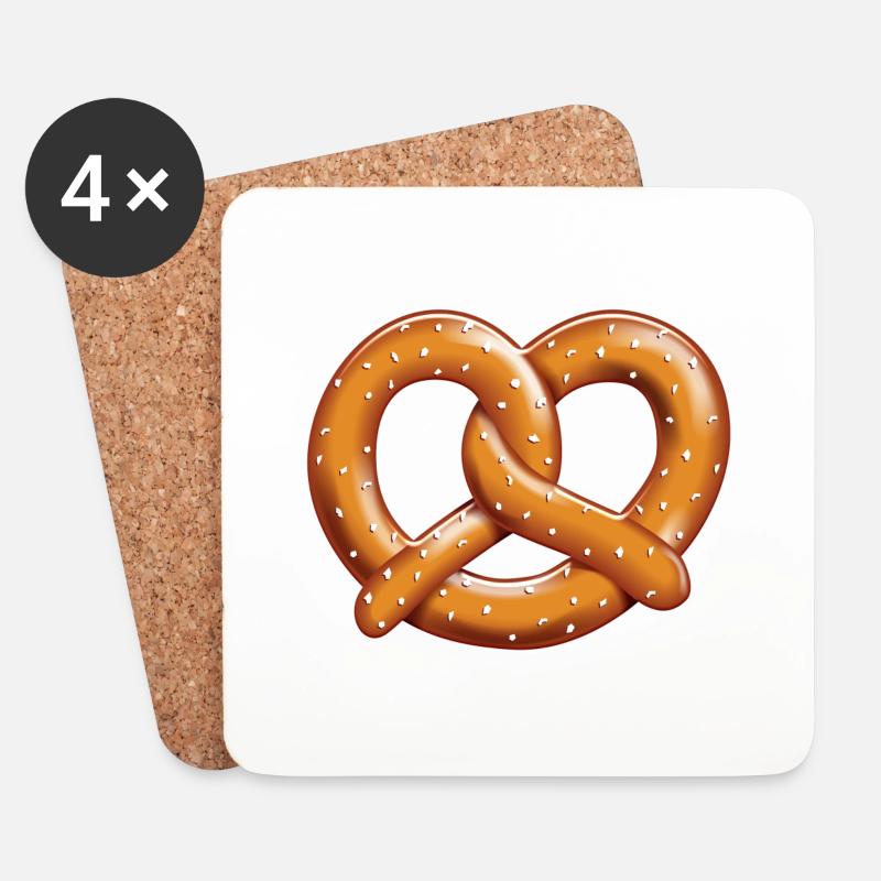 Brezel - Untersetzer (4er-Set) - Weiß