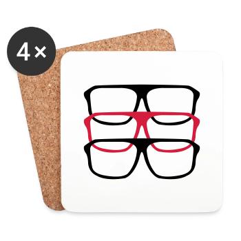 brille_03 - Untersetzer (4er-Set) - Weiß - Vorne