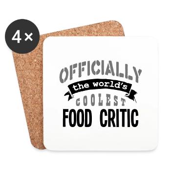 food critic officially the worlds cooles - Coasters (set of 4) - white - Front