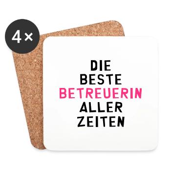 Betreuer Betreuerin Gruppenleiter Kind Gastgeber - Untersetzer (4er-Set) - Weiß - Vorne