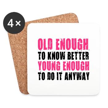 Best Birthday Shirt - Funny Quote - Untersetzer (4er-Set) - Weiß - Vorne