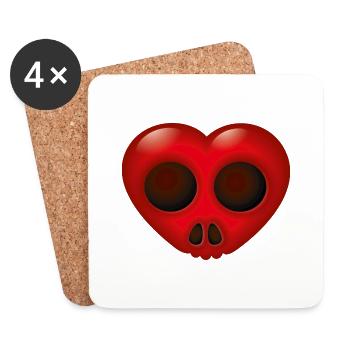 Smiley Heart Skill - Untersetzer (4er-Set) - Weiß - Vorne