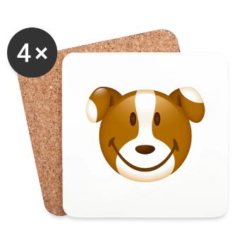 Smiley Dog - Dessous de verre (lot de 4) - blanc - Devant