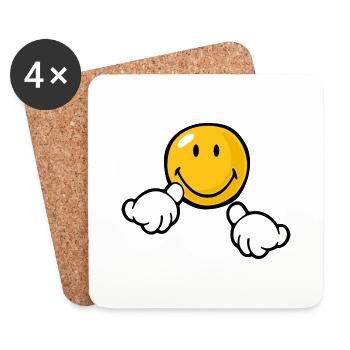 Smiley Attention - Coasters (set of 4) - white - Front
