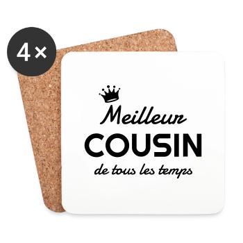 Cousin - Cousine - Famille - Bébé - Naissance - Coasters (set of 4) - white - Front