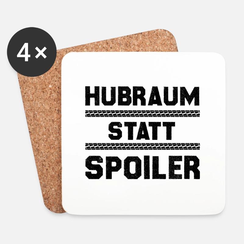 Tuning - Hubraum statt Spoiler - Untersetzer (4er-Set) - Weiß