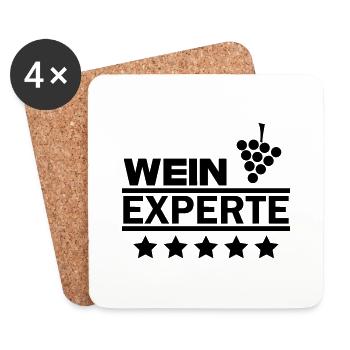 Wein Experte - Untersetzer (4er-Set) - Weiß - Vorne