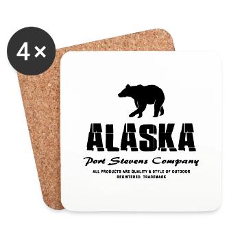 Alaska - Grizzly - Untersetzer (4er-Set) - Weiß - Vorne