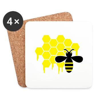 honey_wespe_01 - Untersetzer (4er-Set) - Weiß - Vorne
