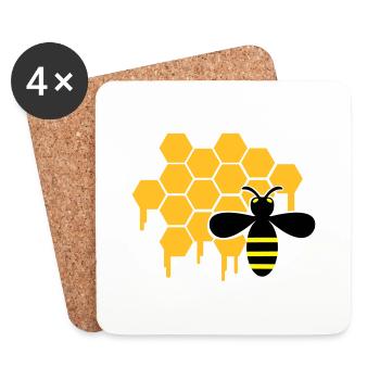 honey_wespe_02 - Untersetzer (4er-Set) - Weiß - Vorne