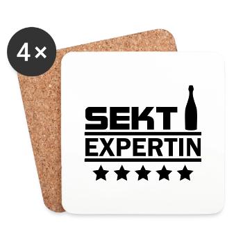 sekt expertin - Untersetzer (4er-Set) - Weiß - Vorne