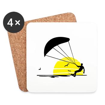 Sport - Kiter - Untersetzer (4er-Set) - Weiß - Vorne