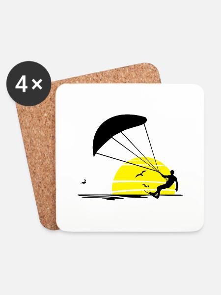 Sport - Kiter - Untersetzer (4er-Set) - Weiß