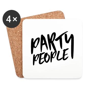 party people - Untersetzer (4er-Set) - Weiß - Vorne