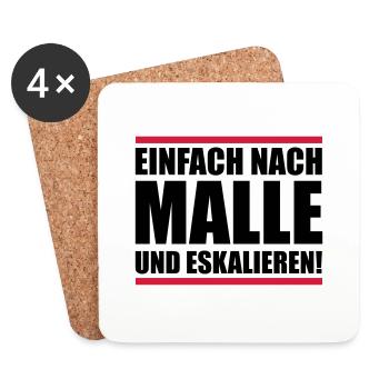 malle einfach eskalieren - Untersetzer (4er-Set) - Weiß - Vorne