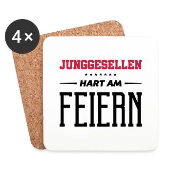 junggesellen hart am feiern - Untersetzer (4er-Set) - Weiß - Vorne