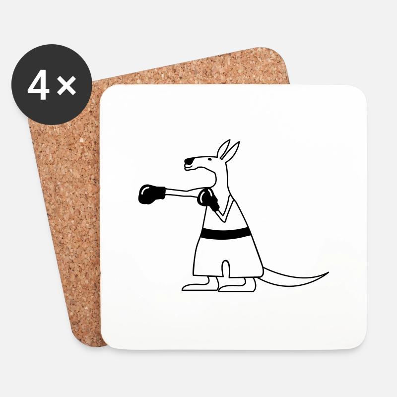 Kangaroo - Untersetzer (4er-Set) - Weiß