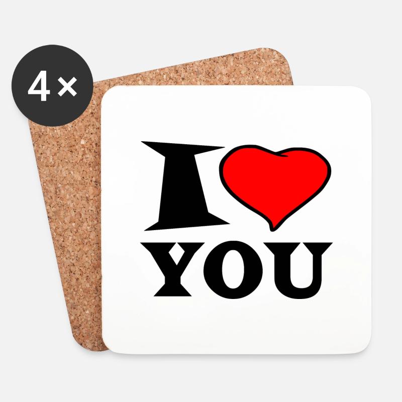 I love you - Untersetzer (4er-Set) - Weiß