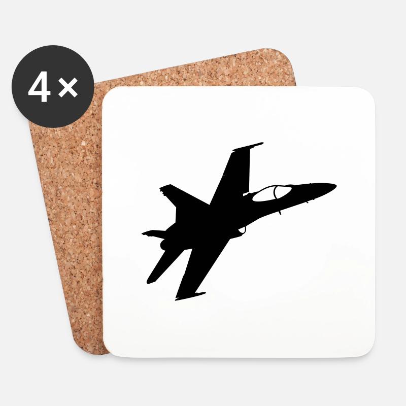 Flugzeug - Untersetzer (4er-Set) - Weiß