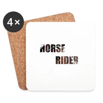 horse rider - Dessous de verre (lot de 4) - blanc - Devant