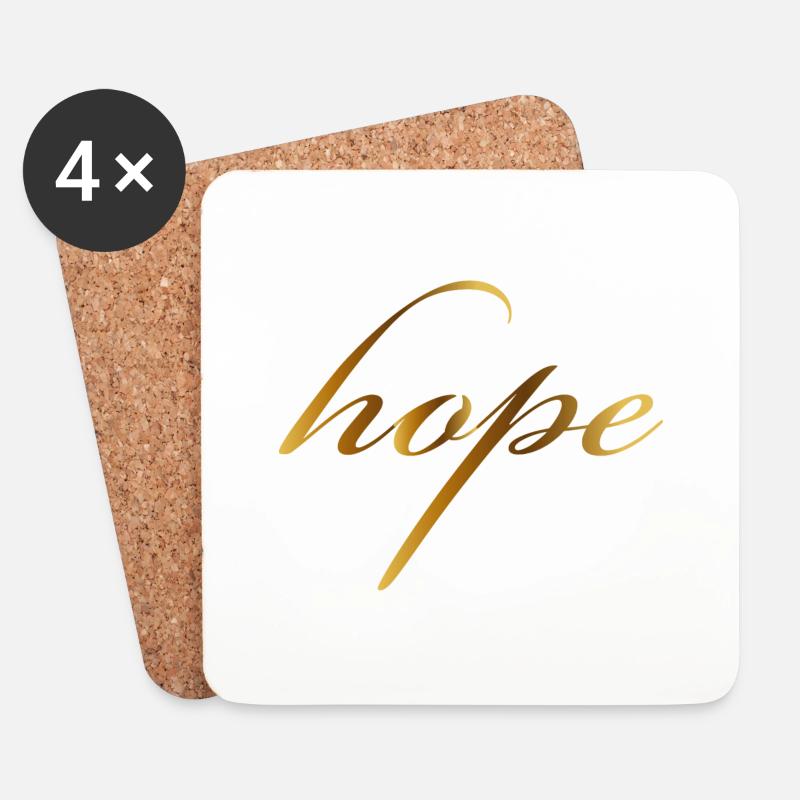 Hope, Hoffnung - Untersetzer (4er-Set) - Weiß
