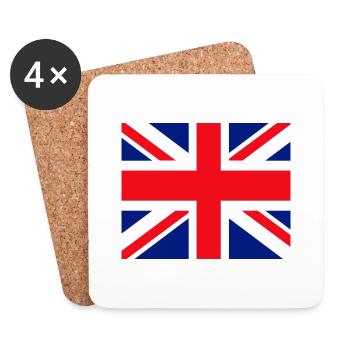 Masque facial Union Jack - Dessous de verre (lot de 4) - blanc - Devant