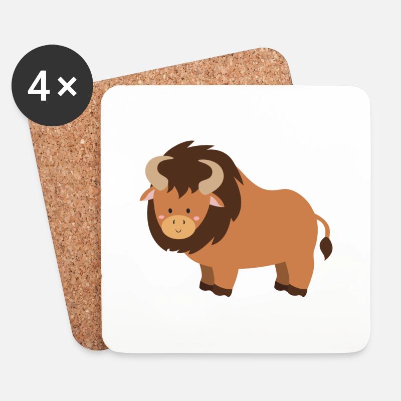 bison - Untersetzer (4er-Set) - Weiß