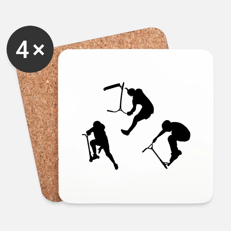 Stuntscooter Tricks - Untersetzer (4er-Set) - Weiß