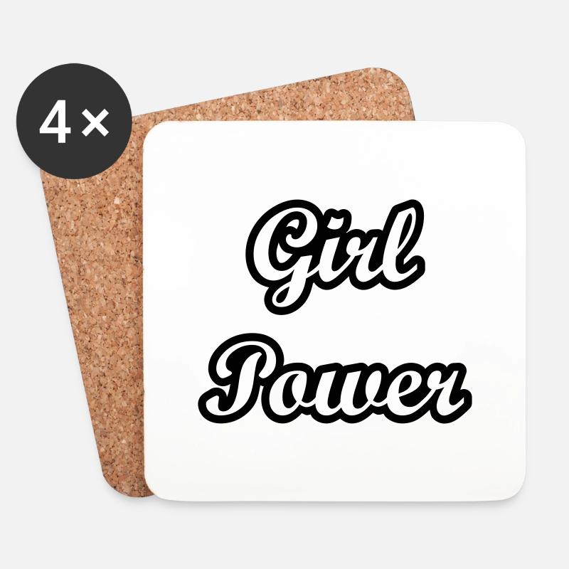 Girl Power - Untersetzer (4er-Set) - Weiß