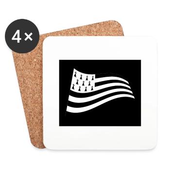 Breton flag in the wind - Coasters (set of 4) - white - Front