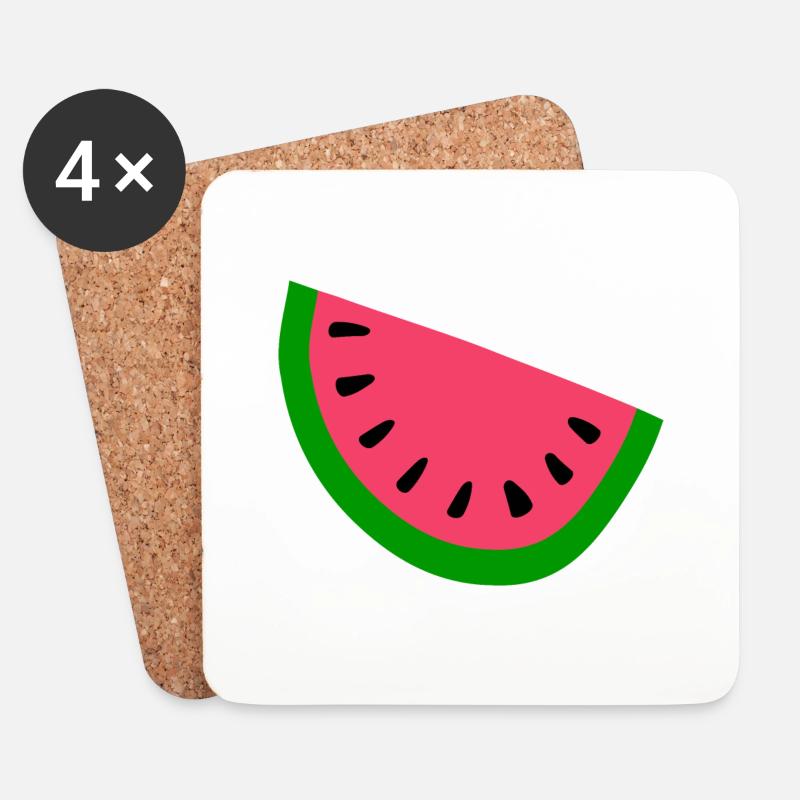Melone - Untersetzer (4er-Set) - Weiß