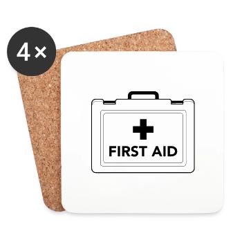 first aid case design - Coasters (set of 4) - white - Front