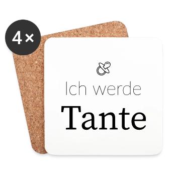 Ich werde Tante - Untersetzer (4er-Set) - Weiß - Vorne
