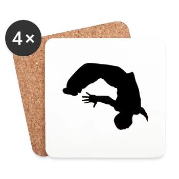 Backflip - Back Salto - Coasters (set of 4) - white - Front