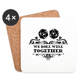 Romantisches Design für Tabletop Rollenspieler - Untersetzer (4er-Set) - Weiß - Vorne