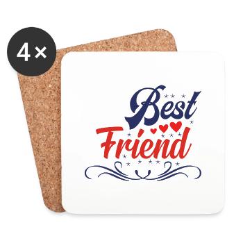 Best friend - Coasters (set of 4) - white - Front