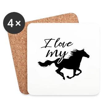 Horse Horse Lover Rider Rider Horse Love - Coasters (set of 4) - white - Front