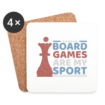 boardgames are my sport - Les jeux de société sont mon... - Dessous de verre (lot de 4) - blanc - Devant