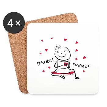 Thank you! - Coasters (set of 4) - white - Front