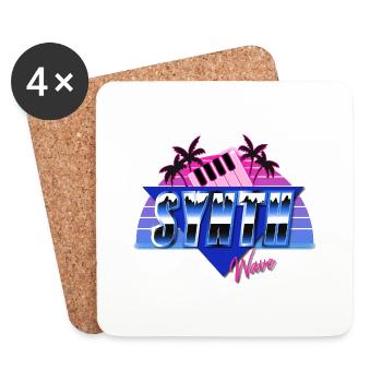Synthwave - Dessous de verre (lot de 4) - blanc - Devant