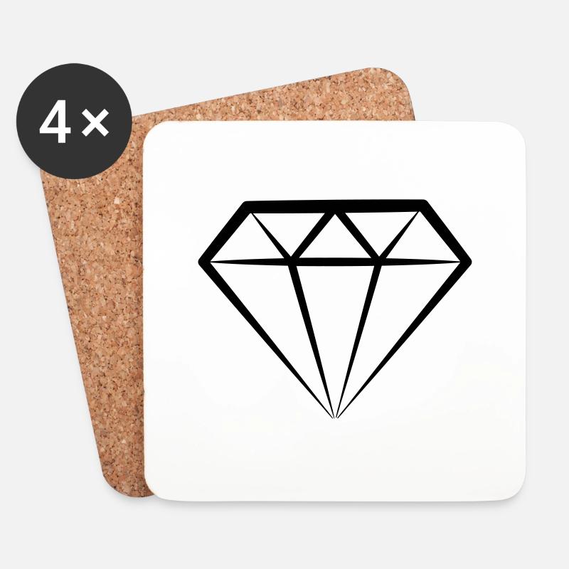 Diamond - Untersetzer (4er-Set) - Weiß